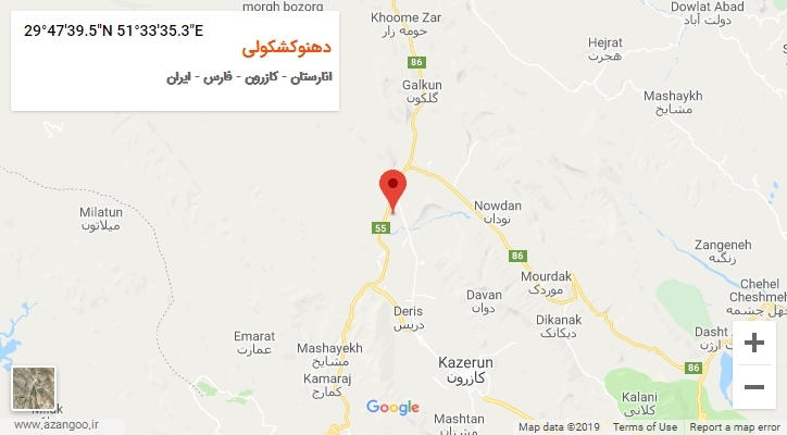 روستای دهنوکشکولی بر روی نقشه