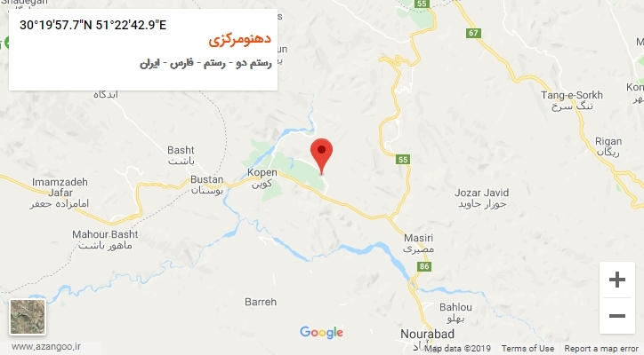 روستای دهنومرکزی بر روی نقشه