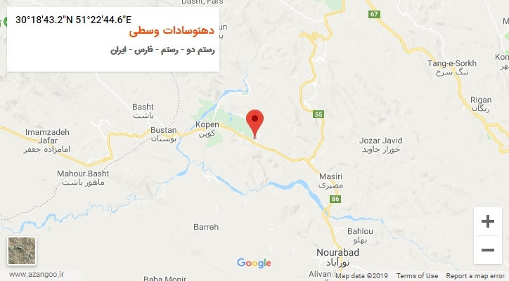روستای دهنوسادات وسطی بر روی نقشه