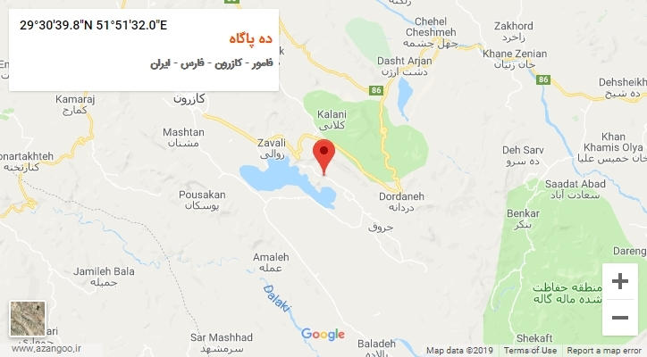 روستای ده پاگاه بر روی نقشه