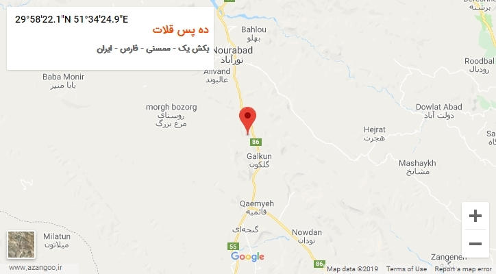 روستای ده پس قلات بر روی نقشه
