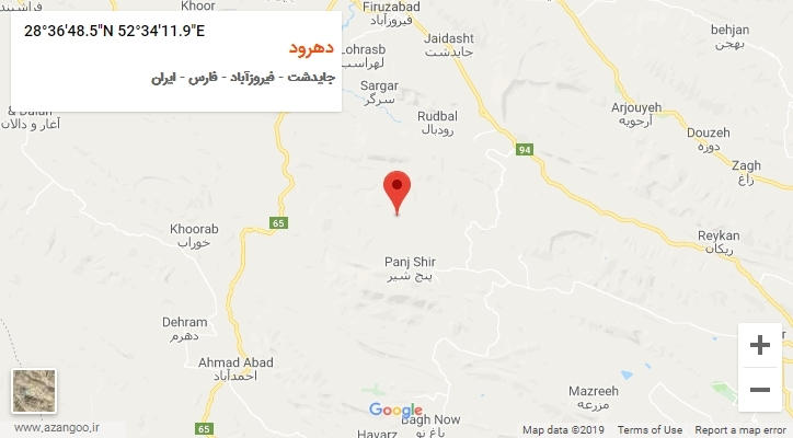 روستای دهرود بر روی نقشه