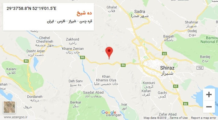 روستای ده شیخ بر روی نقشه