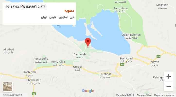 روستای دهویه بر روی نقشه