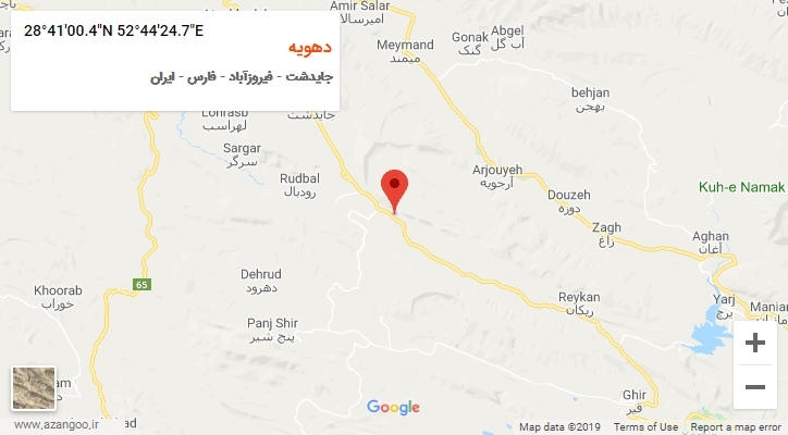 روستای دهویه بر روی نقشه