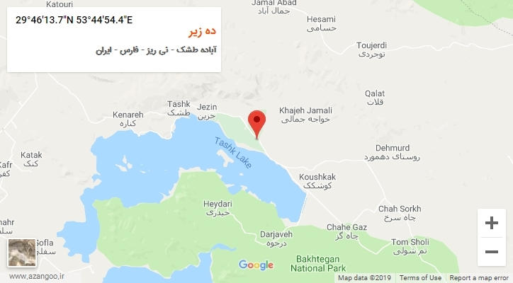 روستای ده زیر بر روی نقشه