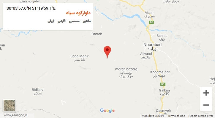 روستای دلوارکوه سیاه بر روی نقشه