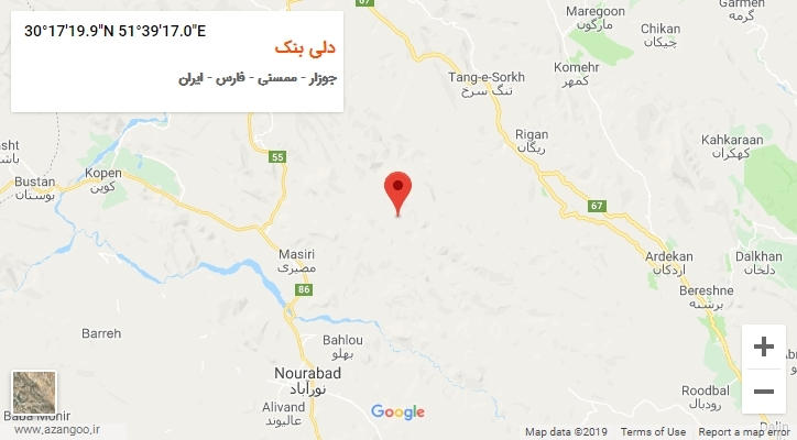 روستای دلی بنک بر روی نقشه