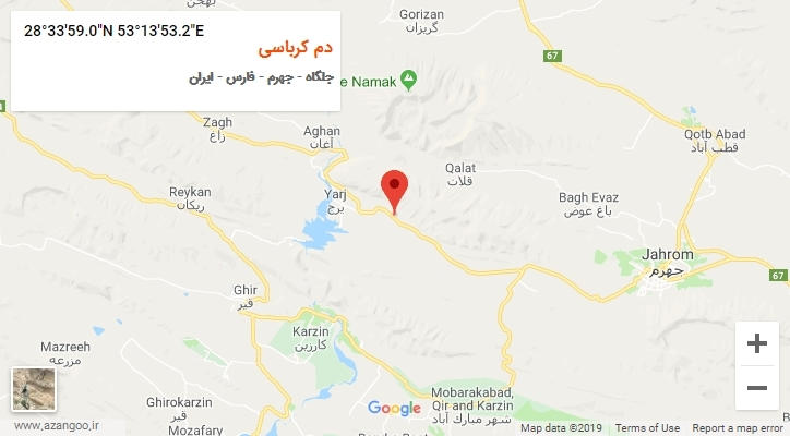 روستای دم کرباسی بر روی نقشه
