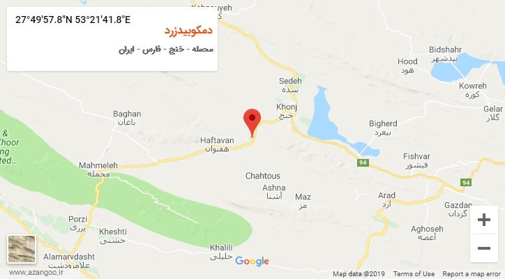 روستای دمکوبیدزرد بر روی نقشه