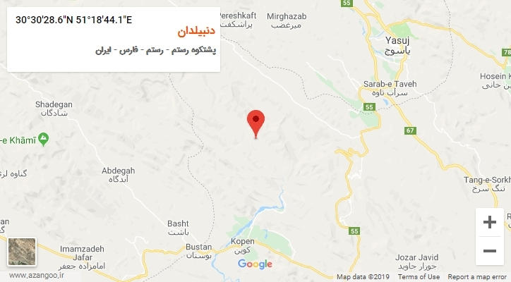 روستای دنبیلدان بر روی نقشه