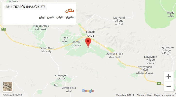 روستای دنگان بر روی نقشه