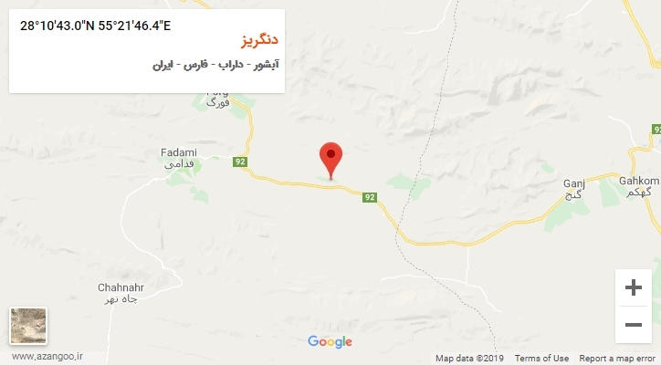روستای دنگریز بر روی نقشه