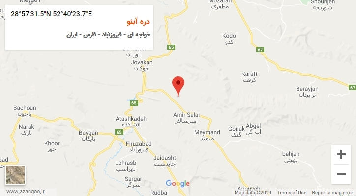 روستای دره آبنو بر روی نقشه