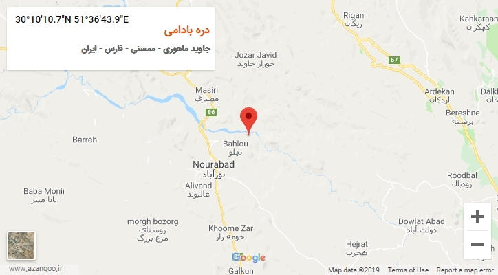 روستای دره بادامی بر روی نقشه
