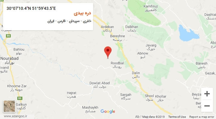 روستای دره بیدی بر روی نقشه