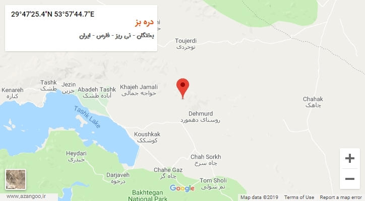 روستای دره بز بر روی نقشه