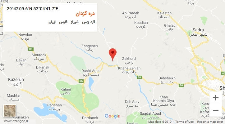 روستای دره گزدان بر روی نقشه