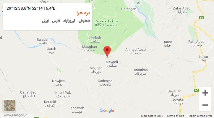 روستای دره هرا بر روی نقشه