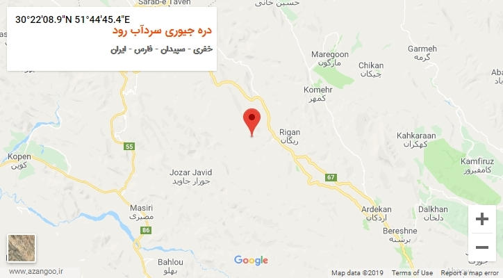 روستای دره جیوری سردآب رود بر روی نقشه