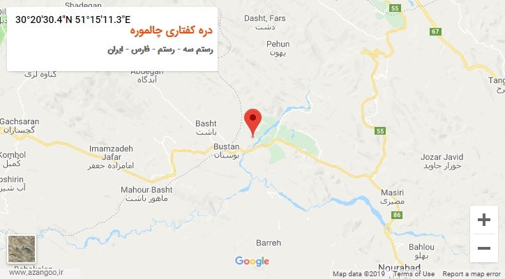 روستای دره کفتاری چالموره بر روی نقشه