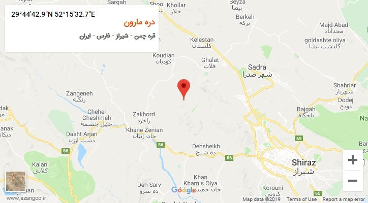 روستای دره مارون بر روی نقشه
