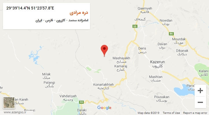 روستای دره مرادی بر روی نقشه