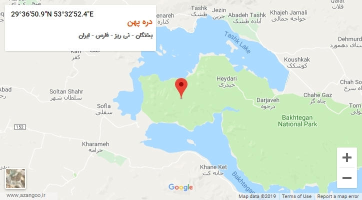 روستای دره پهن بر روی نقشه