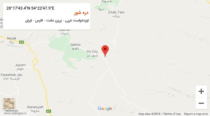 روستای دره شور بر روی نقشه