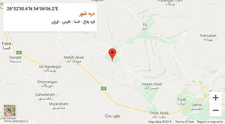 روستای دره شور بر روی نقشه