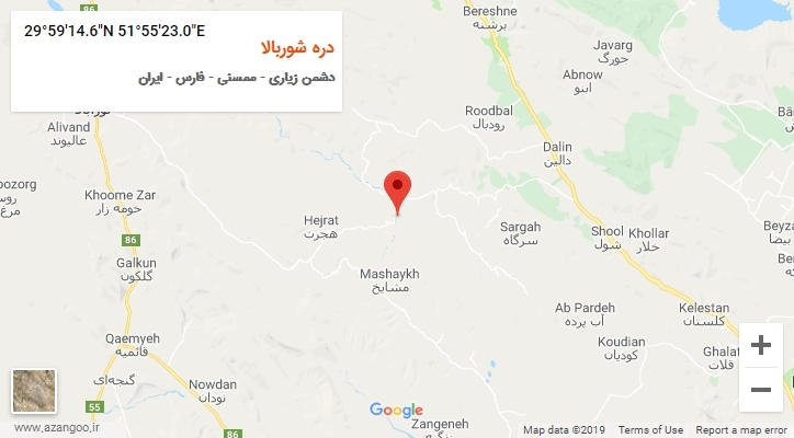روستای دره شوربالا بر روی نقشه
