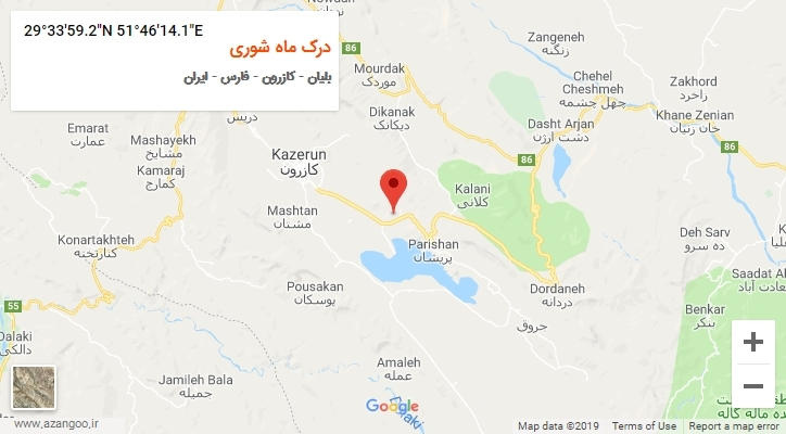 روستای درک ماه شوری بر روی نقشه