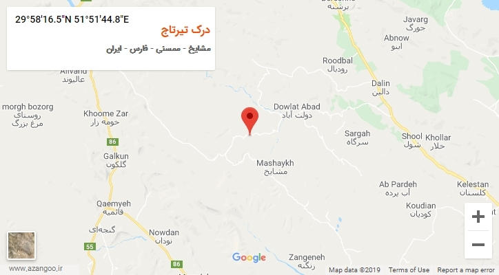 روستای درک تیرتاج بر روی نقشه