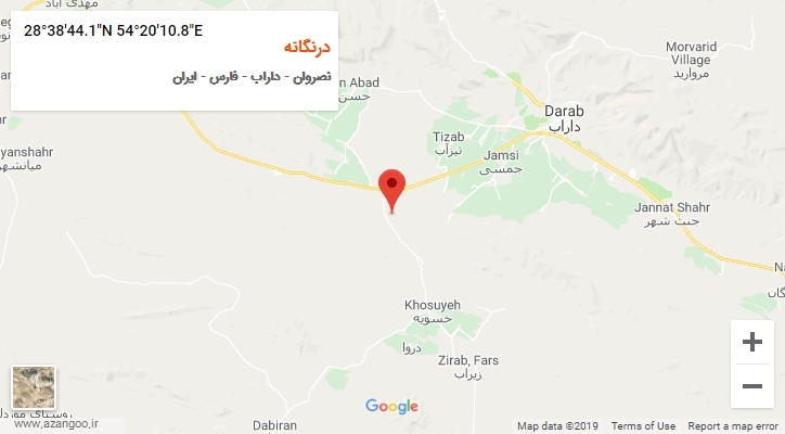 روستای درنگانه بر روی نقشه