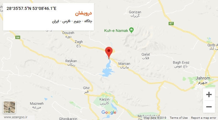 روستای درویشان بر روی نقشه
