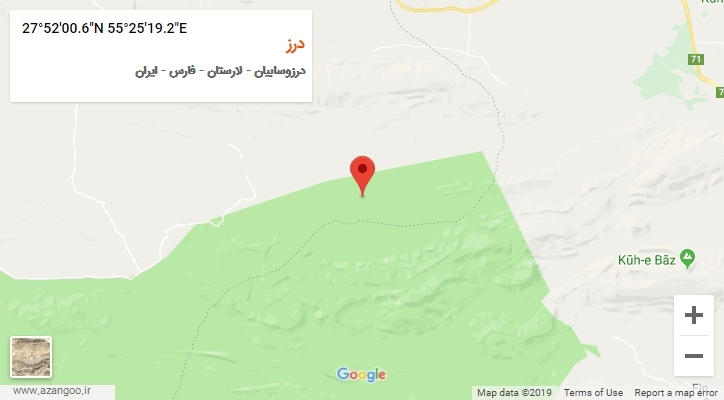 روستای درز بر روی نقشه