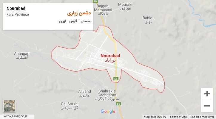 دهستان دشمن زیاری بر روی نقشه