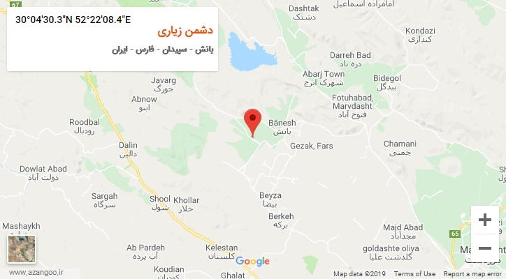 روستای دشمن زیاری بر روی نقشه