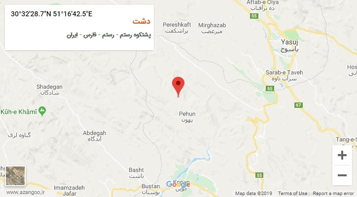 روستای دشت بر روی نقشه