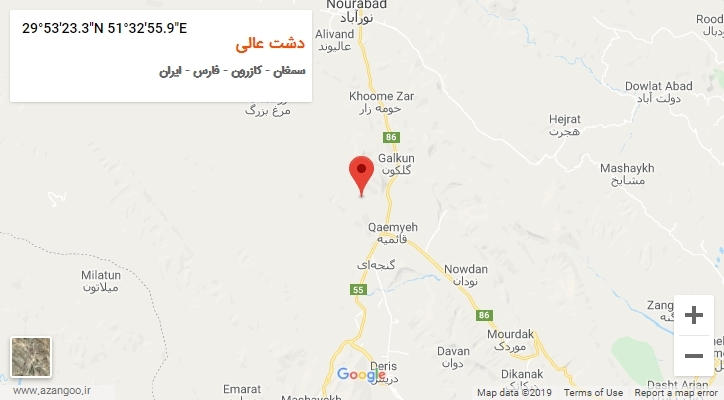 روستای دشت عالی بر روی نقشه