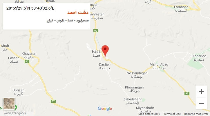 روستای دشت احمد بر روی نقشه