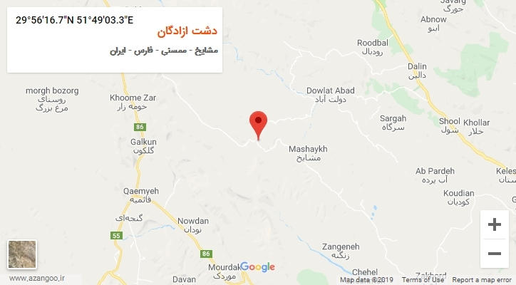 روستای دشت ازادگان بر روی نقشه