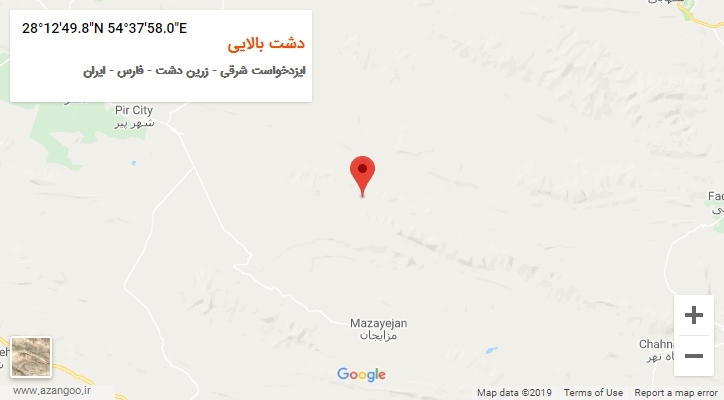 روستای دشت بالایی بر روی نقشه