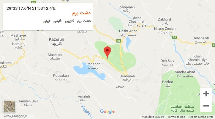 روستای دشت برم بر روی نقشه
