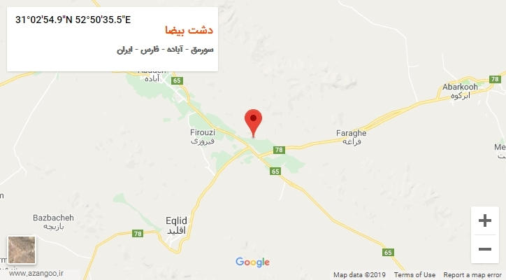 روستای دشت بیضا بر روی نقشه