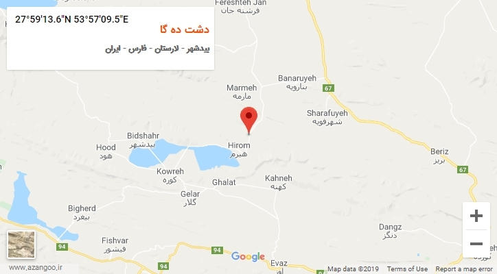 روستای دشت ده گا بر روی نقشه