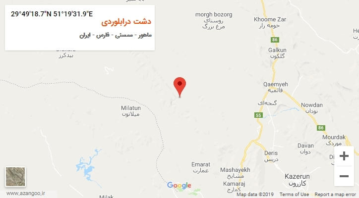 روستای دشت درابلوردی بر روی نقشه