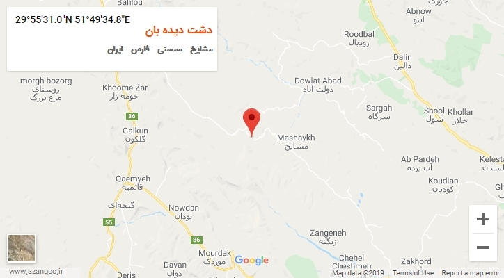 روستای دشت دیده بان بر روی نقشه