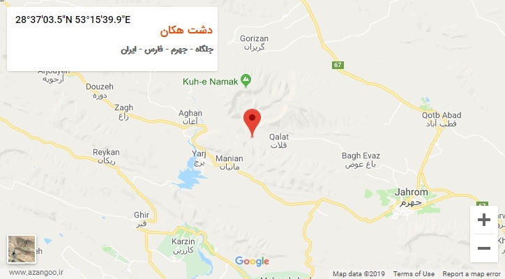 روستای دشت هکان بر روی نقشه