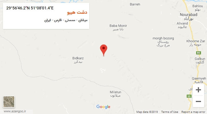 روستای دشت هیبو بر روی نقشه